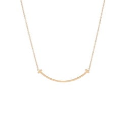 TIFFANY&Co. Tiffany T Smile Necklace for Women, 18K Pink Gold