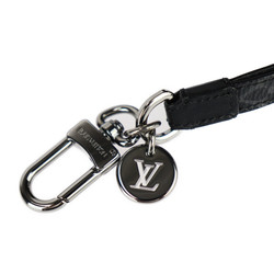 LOUIS VUITTON Louis Vuitton Collier Sangle District Monogram Eclipse Necklace M62032 Leather Black Grey Neck Strap Key Hook