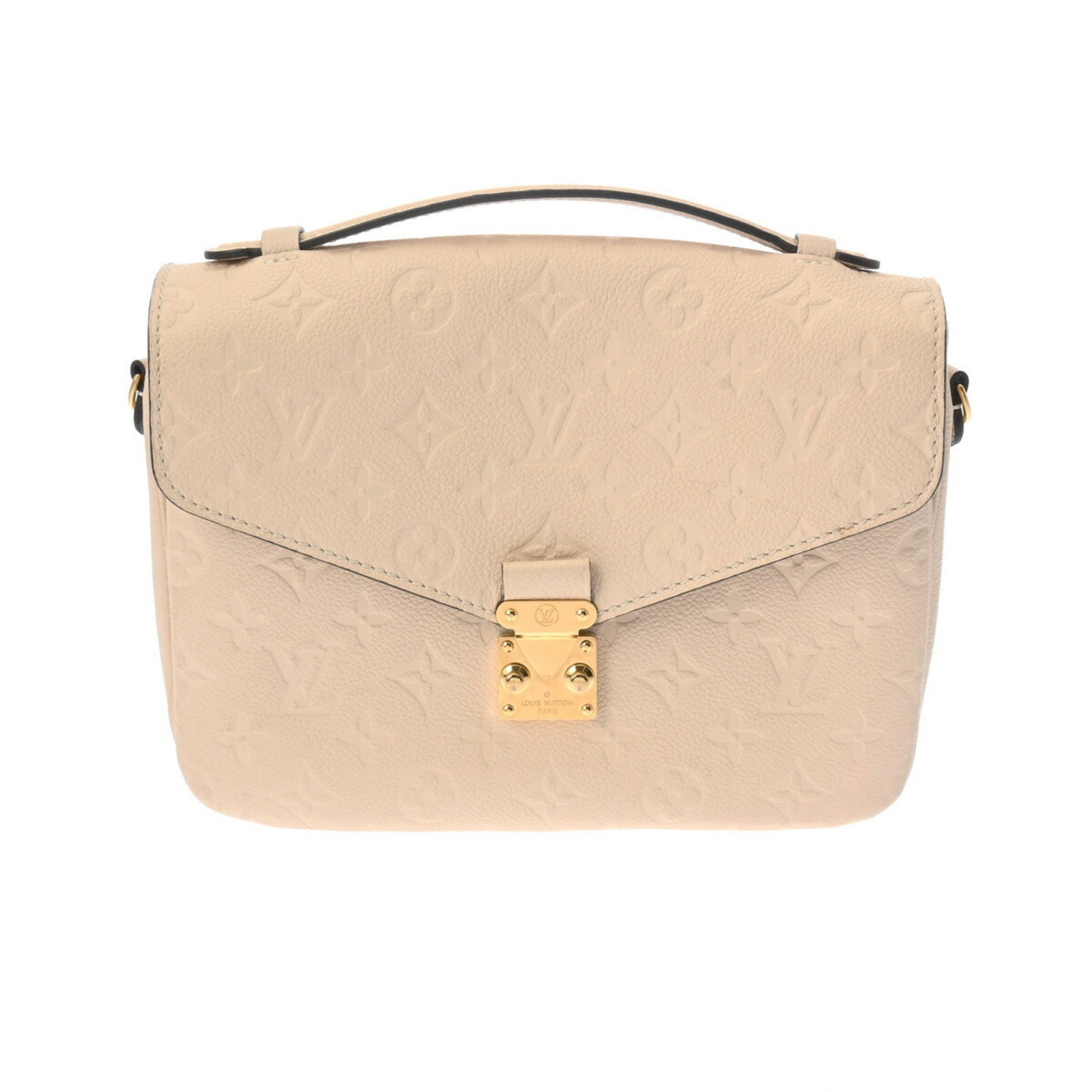 LOUIS VUITTON Louis Vuitton Monogram Empreinte Pochette Metis MM Creme M44072 Women's Bag