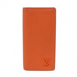 LOUIS VUITTON LV Aerogram Portefeuille Brazza NM Orange M81153 Men's Leather Long Wallet