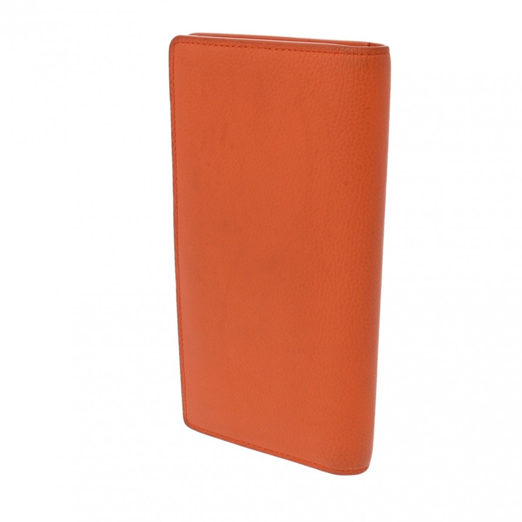 LOUIS VUITTON LV Aerogram Portefeuille Brazza NM Orange M81153 Men's Leather Long Wallet