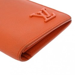 LOUIS VUITTON LV Aerogram Portefeuille Brazza NM Orange M81153 Men's Leather Long Wallet