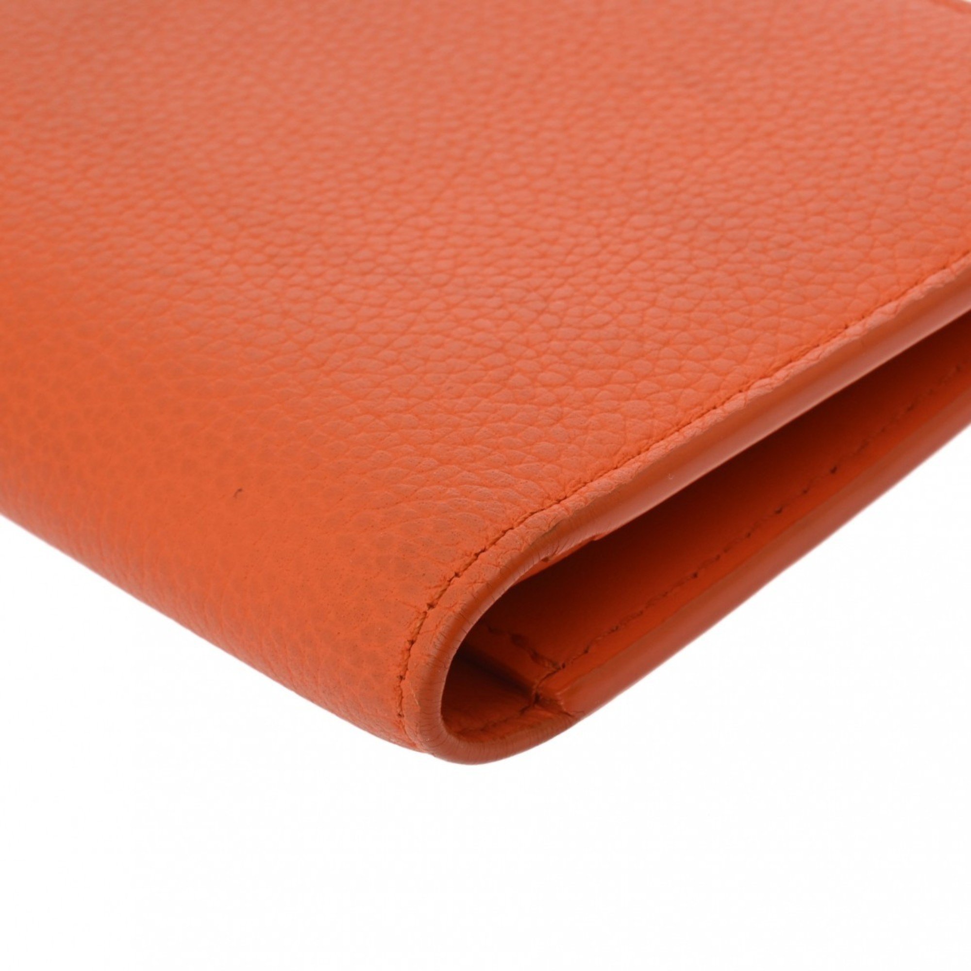 LOUIS VUITTON LV Aerogram Portefeuille Brazza NM Orange M81153 Men's Leather Long Wallet