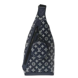 LOUIS VUITTON Monogram Shadow Duos Sling Bag, Body Navy, M24751, Men's Leather Shoulder Bag