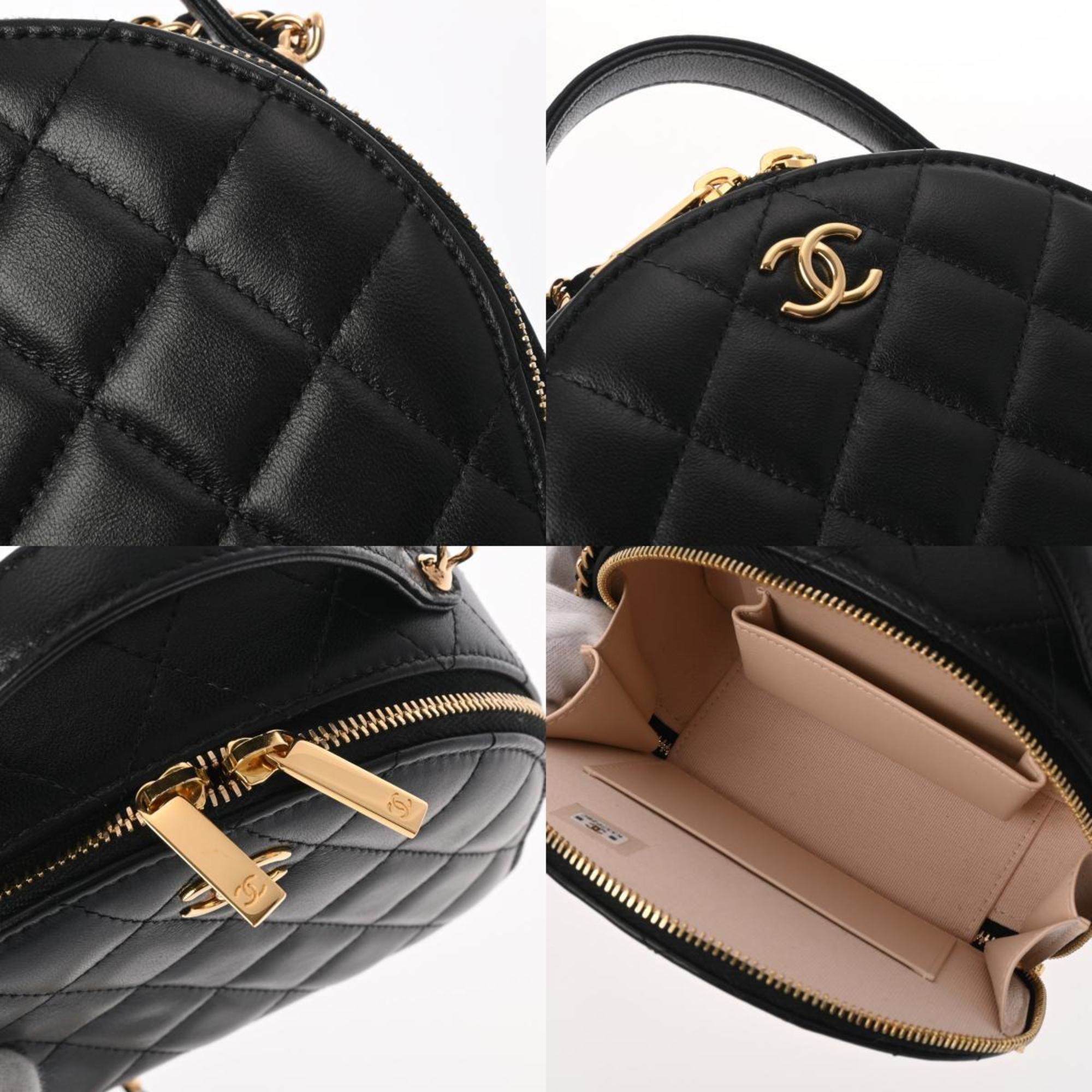 CHANEL Chanel Matelasse Chain Vanity Black AP3088 Women's Lambskin Shoulder Bag