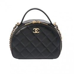 CHANEL Chanel Matelasse Chain Vanity Black AP3088 Women's Lambskin Shoulder Bag