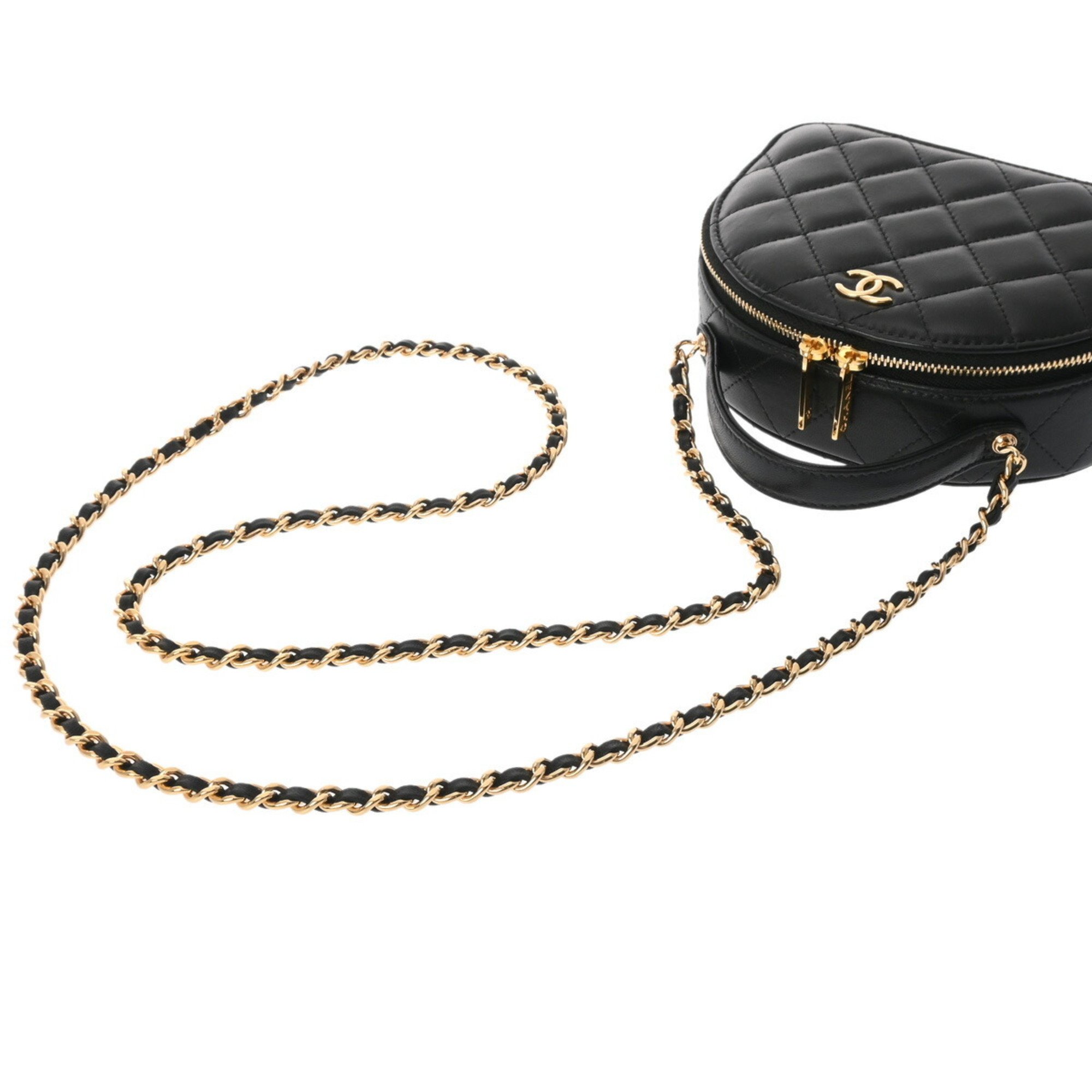 CHANEL Chanel Matelasse Chain Vanity Black AP3088 Women's Lambskin Shoulder Bag