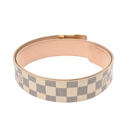 LOUIS VUITTON Damier Azur Santur LV Initial Size 90cm White M9609 Men's Leather Belt