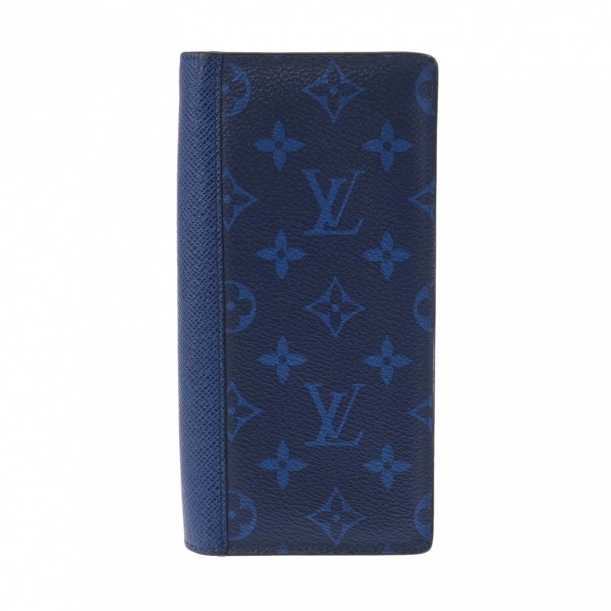 LOUIS VUITTON Louis Vuitton Taigarama Portefeuille Plaza Cobalt M30297 Men's Leather Bi-fold Wallet