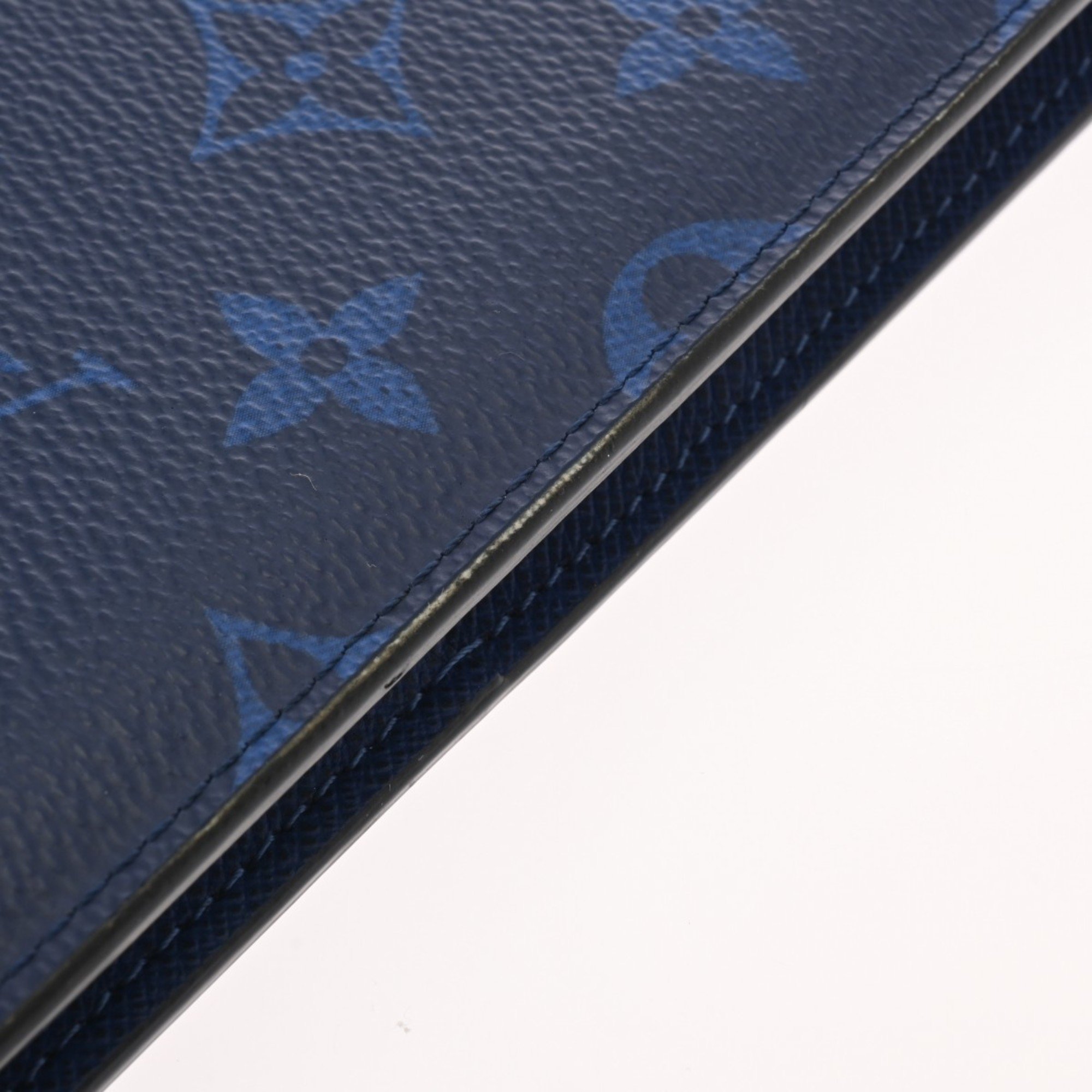 LOUIS VUITTON Louis Vuitton Taigarama Portefeuille Plaza Cobalt M30297 Men's Leather Bi-fold Wallet