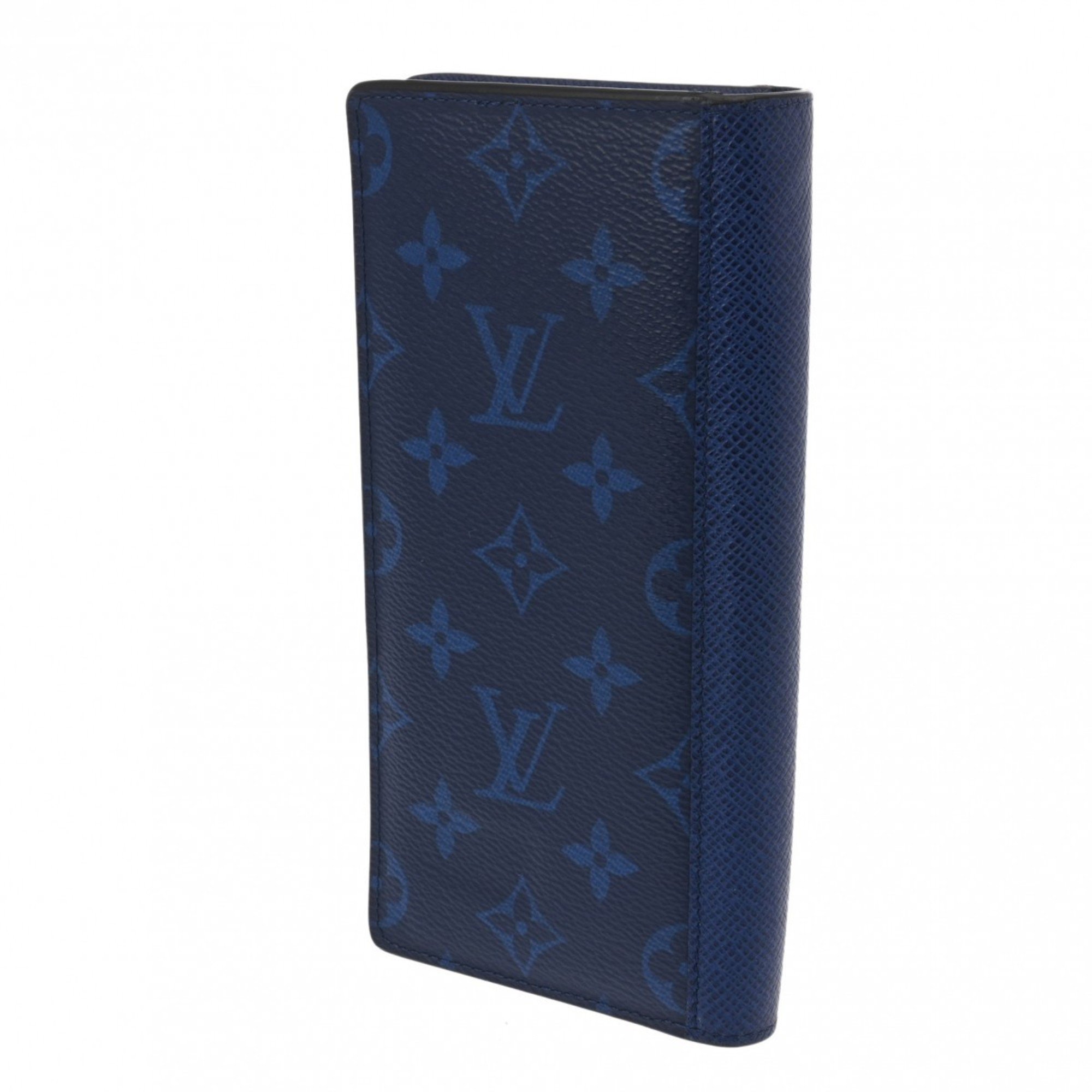 LOUIS VUITTON Louis Vuitton Taigarama Portefeuille Plaza Cobalt M30297 Men's Leather Bi-fold Wallet