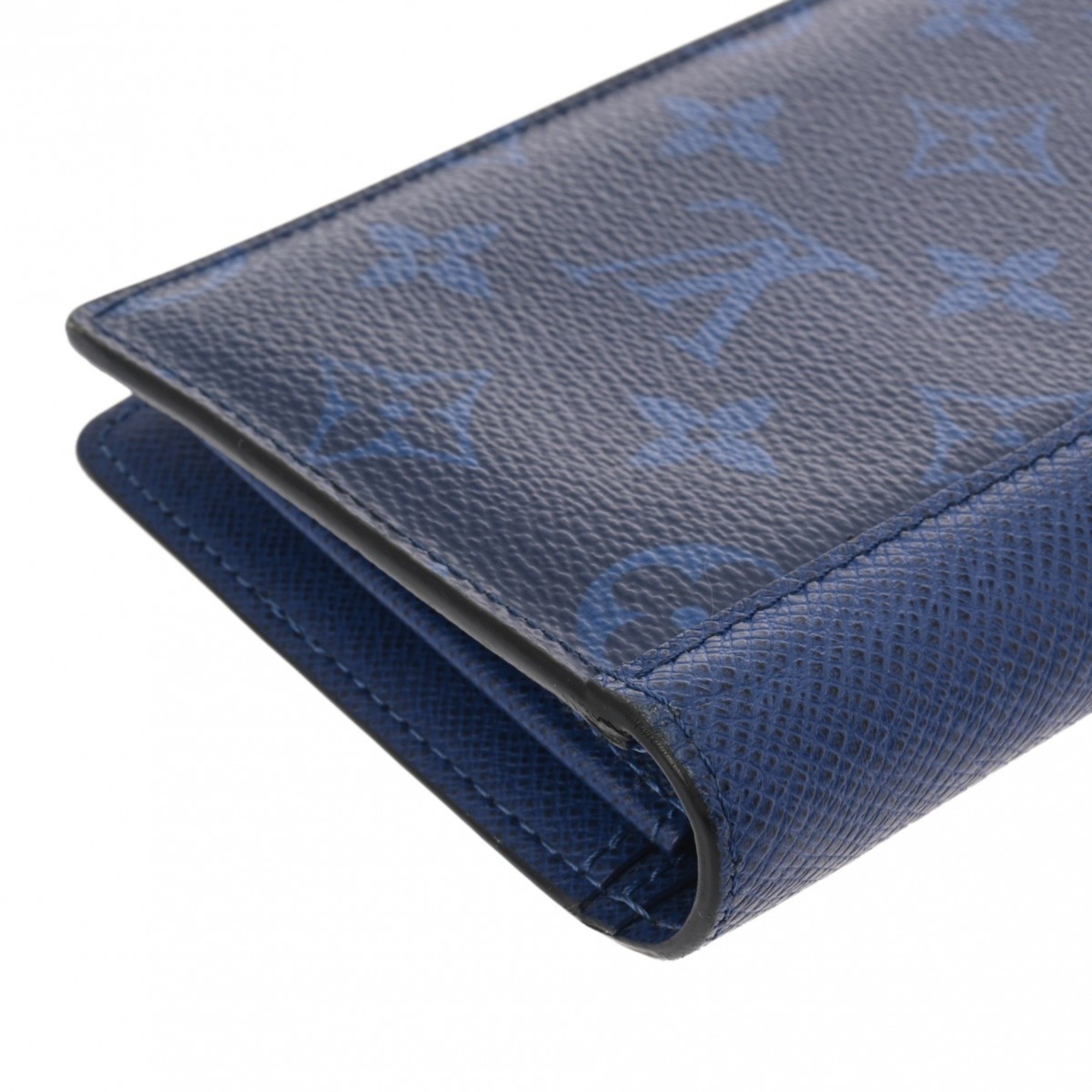 LOUIS VUITTON Louis Vuitton Taigarama Portefeuille Plaza Cobalt M30297 Men's Leather Bi-fold Wallet