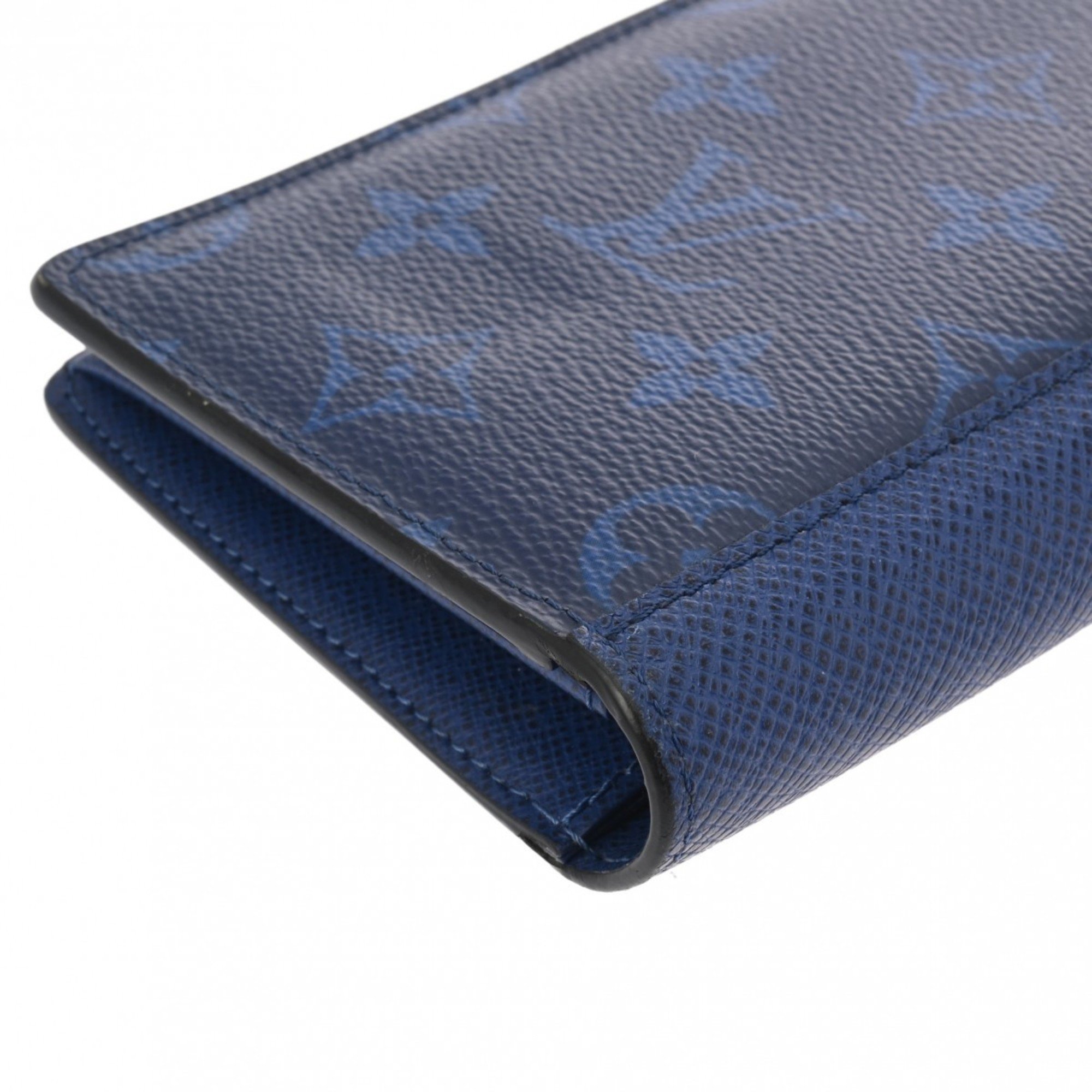 LOUIS VUITTON Louis Vuitton Taigarama Portefeuille Plaza Cobalt M30297 Men's Leather Bi-fold Wallet