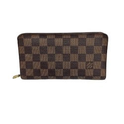 Louis Vuitton LOUIS VUITTON Round Long Wallet Damier Ebene Porte Monnaie Zip N61728 CA1005 MK-470