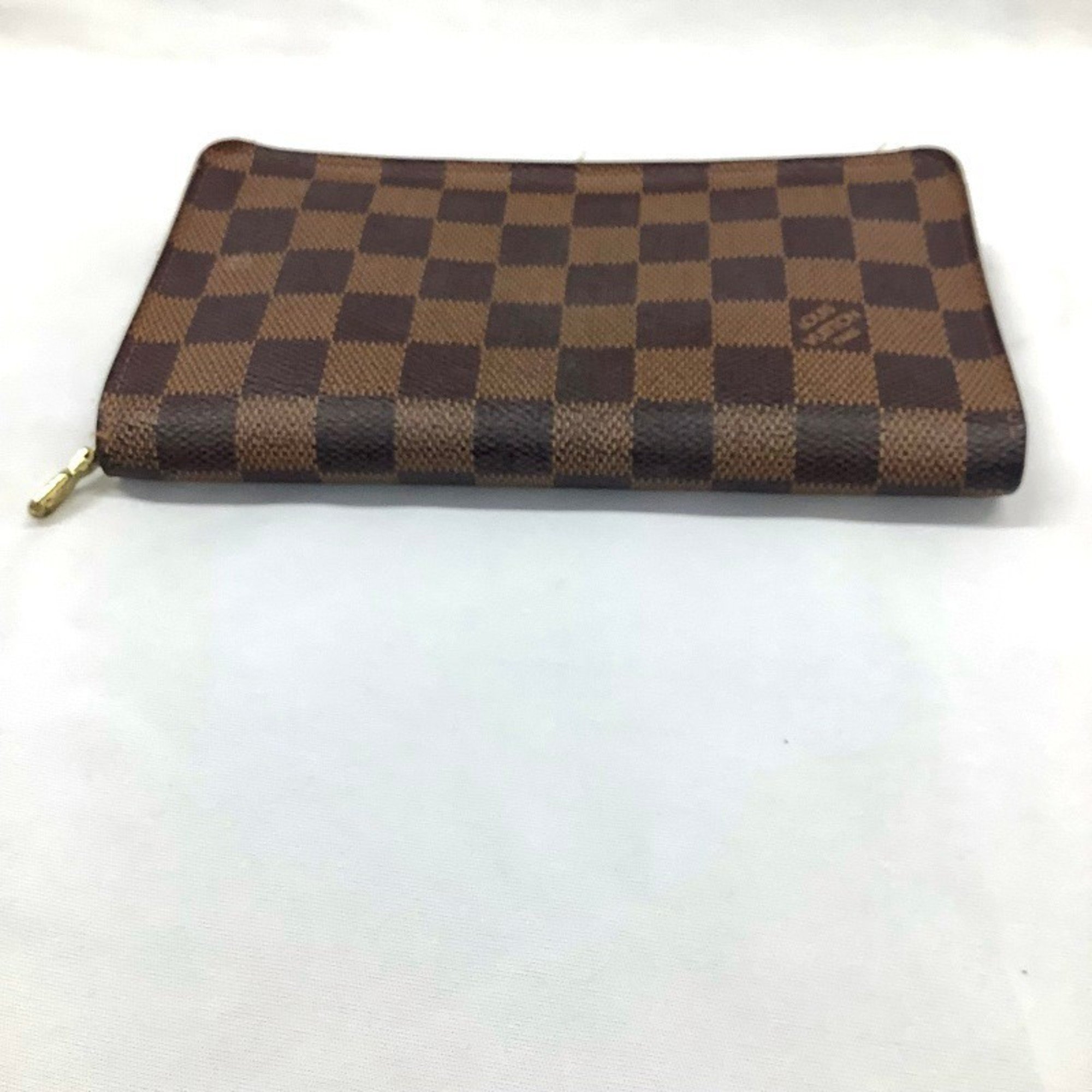 Louis Vuitton LOUIS VUITTON Round Long Wallet Damier Ebene Porte Monnaie Zip N61728 CA1005 MK-470