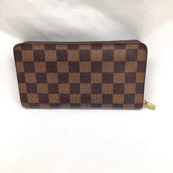 Louis Vuitton LOUIS VUITTON Round Long Wallet Damier Ebene Porte Monnaie Zip N61728 CA1005 MK-470