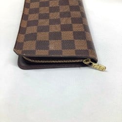 Louis Vuitton LOUIS VUITTON Round Long Wallet Damier Ebene Porte Monnaie Zip N61728 CA1005 MK-470