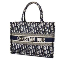 Christian Dior Tote Bag Trotter Book Canvas Navy Women's