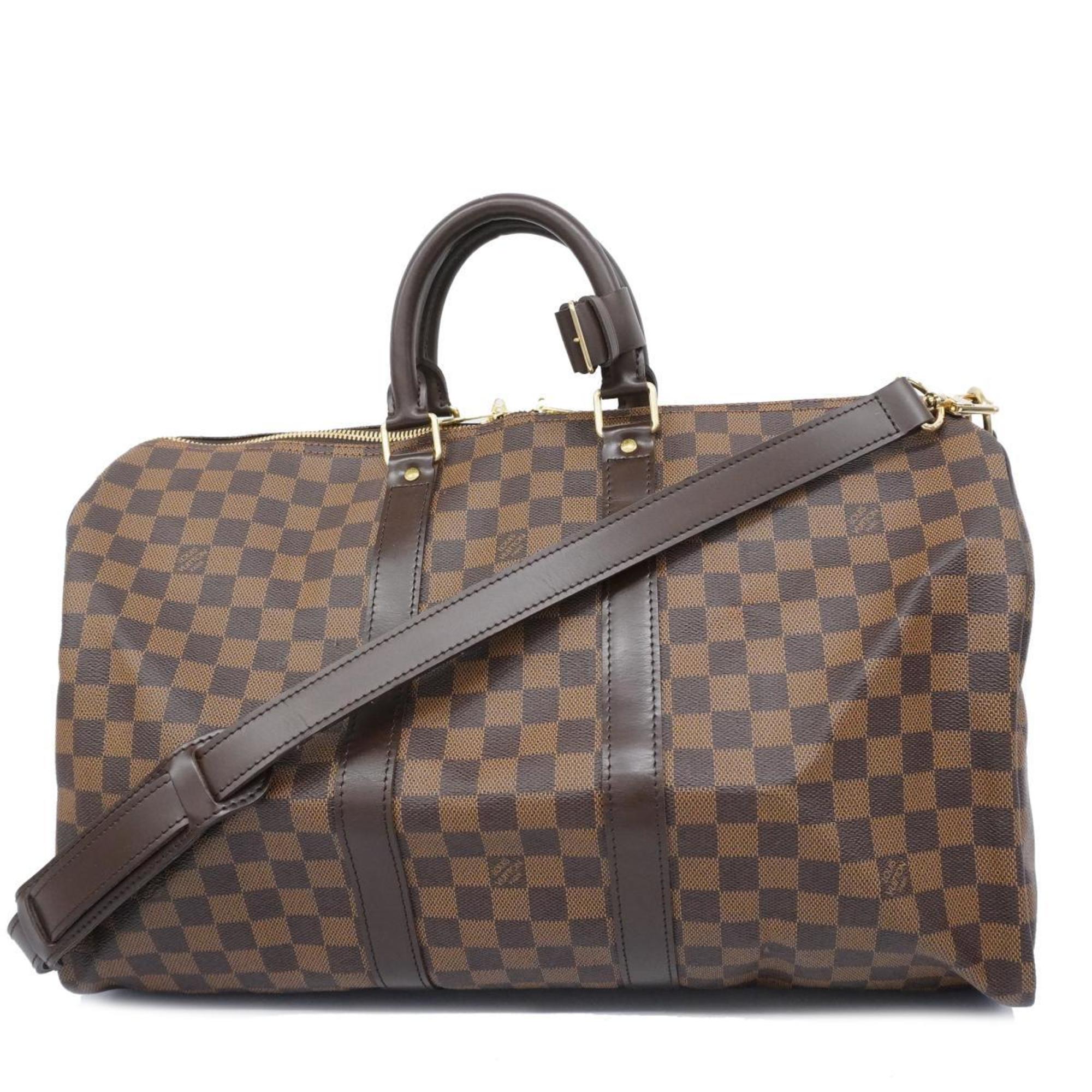 Louis Vuitton Boston Bag Damier Keepall Bandouliere 45 N41428 Ebene Men's Women's