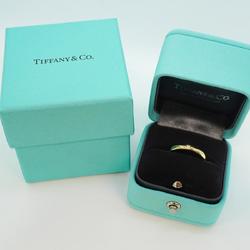 Tiffany Ring Stacking Band 1PD Diamond K18YG Yellow Gold Women's