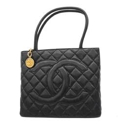 Chanel Tote Bag Reproduction Caviar Skin Black Women's