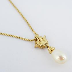 Christian Dior Necklace, Faux Pearl, Rhinestone, GP Plated, Gold, Women's