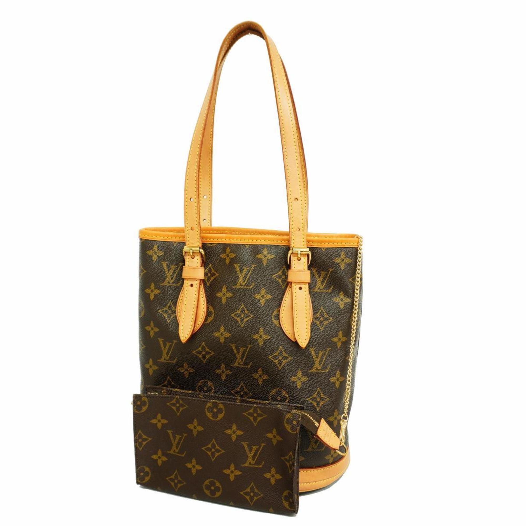 Louis Vuitton Tote Bag Monogram Bucket PM M42238 Brown Ladies