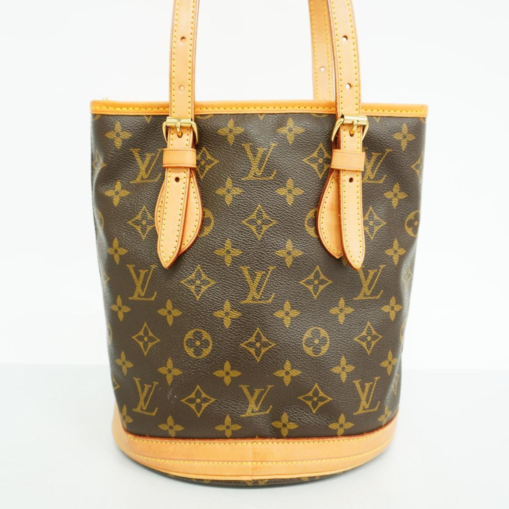 Louis Vuitton Tote Bag Monogram Bucket PM M42238 Brown Ladies