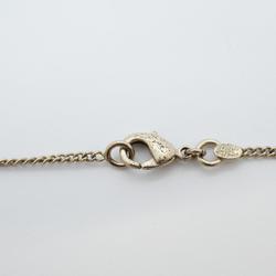 Chanel Necklace Coco Mark Flower Motif GP Plated Champagne Gold White 06C Women's