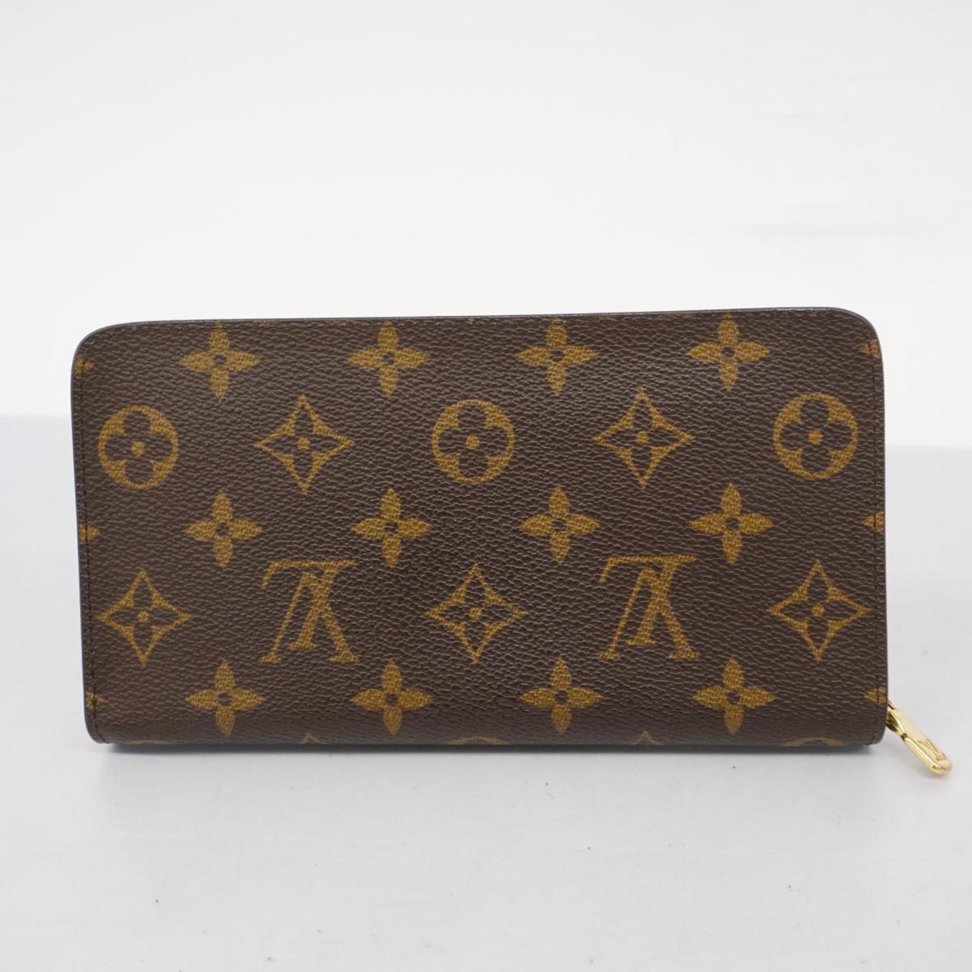 Louis Vuitton Long Wallet Monogram Porto Monaco Zip M61727 Brown Men's Women's