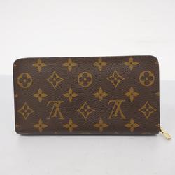 Louis Vuitton Long Wallet Monogram Porto Monaco Zip M61727 Brown Men's Women's