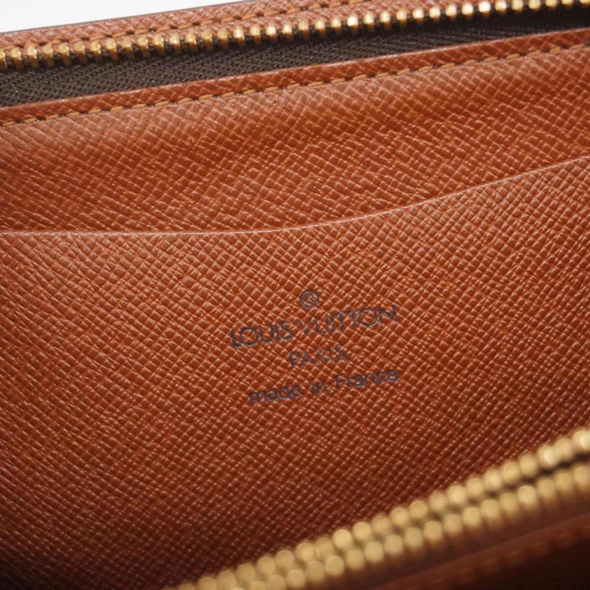 Louis Vuitton Long Wallet Monogram Porto Monaco Zip M61727 Brown Men's Women's