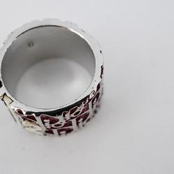 Christian Dior Ring Trotter Metal Silver Red Women's