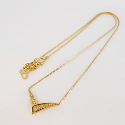 Christian Dior Necklace Rhinestone GP Plated Gold Women's