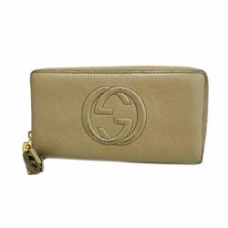 Gucci Soho Long Wallet 308004 Leather Greige Women's