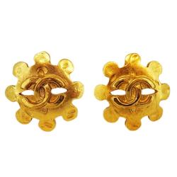 Chanel Earrings Coco Mark GP Plated Gold 04P Women's