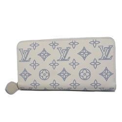 Louis Vuitton Long Wallet Mahina Zippy M11745 White Blue Ladies