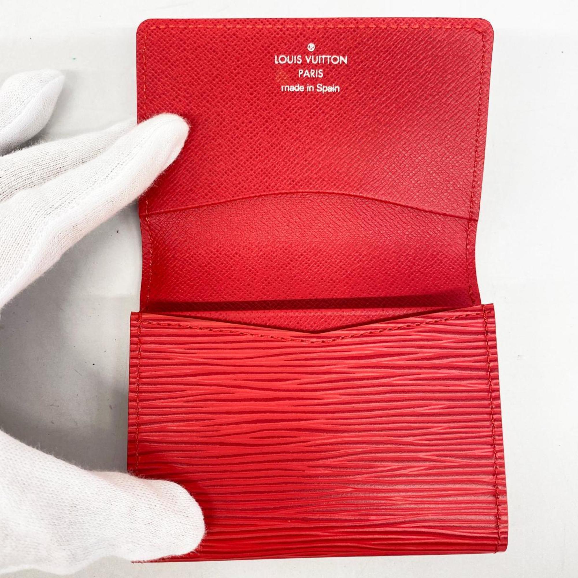 Louis Vuitton Business Card Holder Epi Envelope Carte de Visite M5658E Rouge Ladies