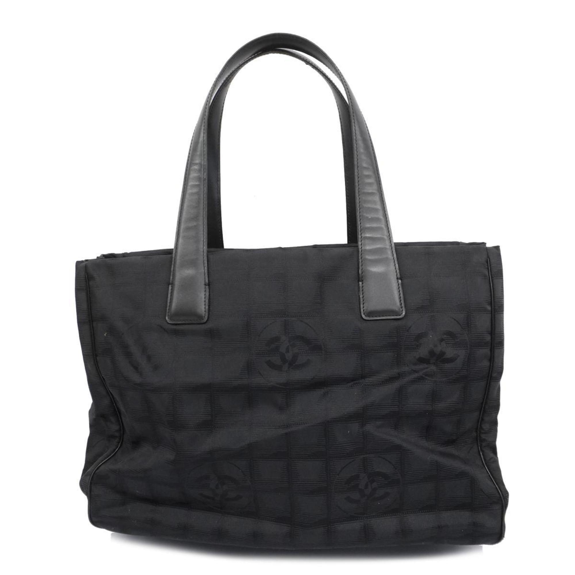 Chanel Tote Bag New Travel Nylon Black Women's