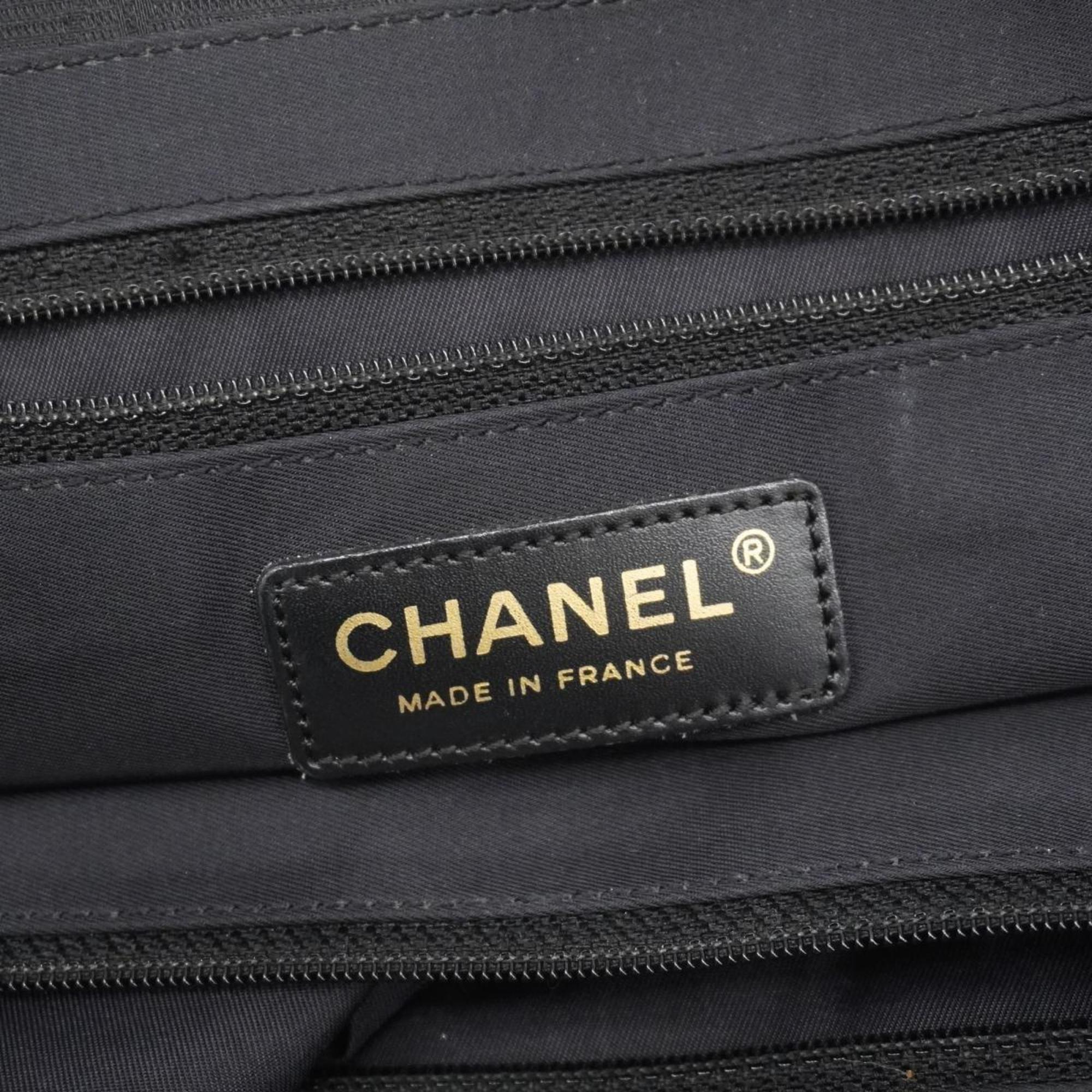 Chanel Tote Bag New Travel Nylon Black Women's