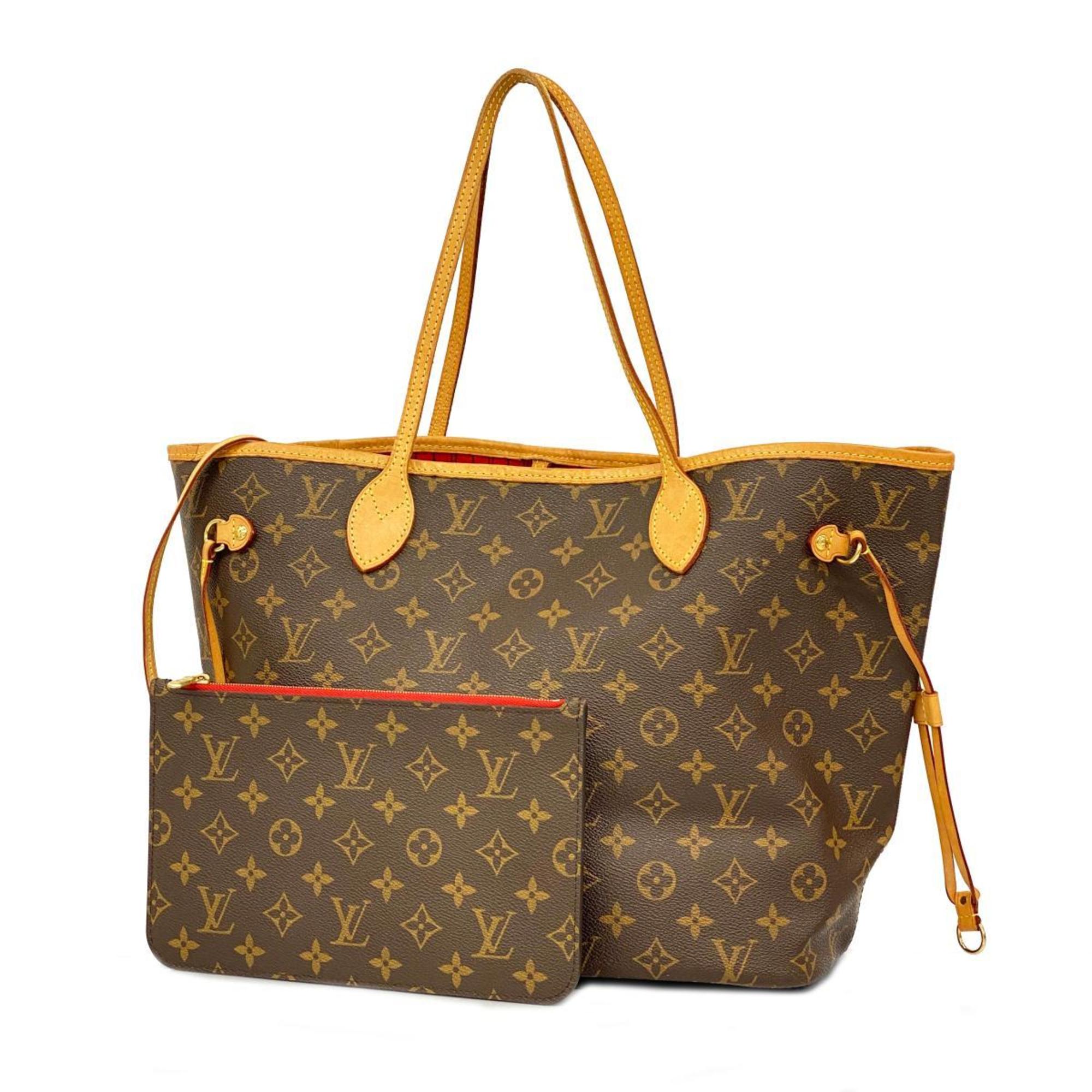 Louis Vuitton Tote Bag Monogram Neverfull MM M46987 Brown Cerise Ladies