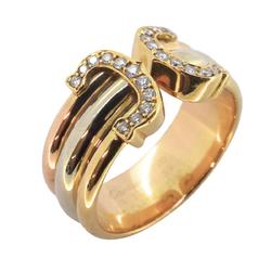 Cartier Ring 2C Diamond K18YG Yellow Gold K18WG White K18PG Pink Men's