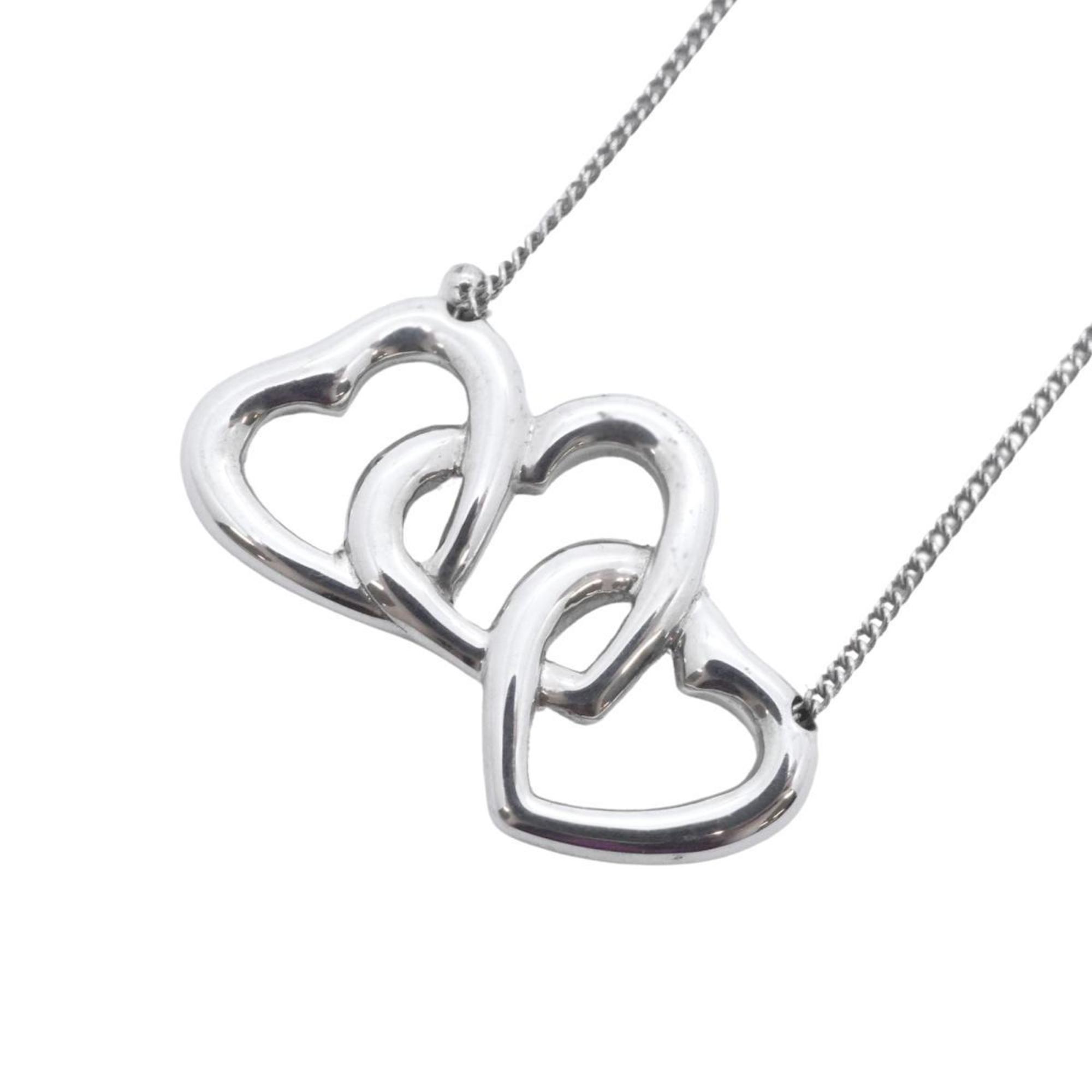 Tiffany Necklace Triple Heart 925 Silver Women's