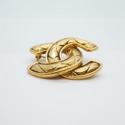 Chanel Brooch Coco Mark Matelasse GP Plated Gold Women's