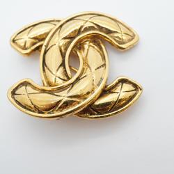 Chanel Brooch Coco Mark Matelasse GP Plated Gold Women's