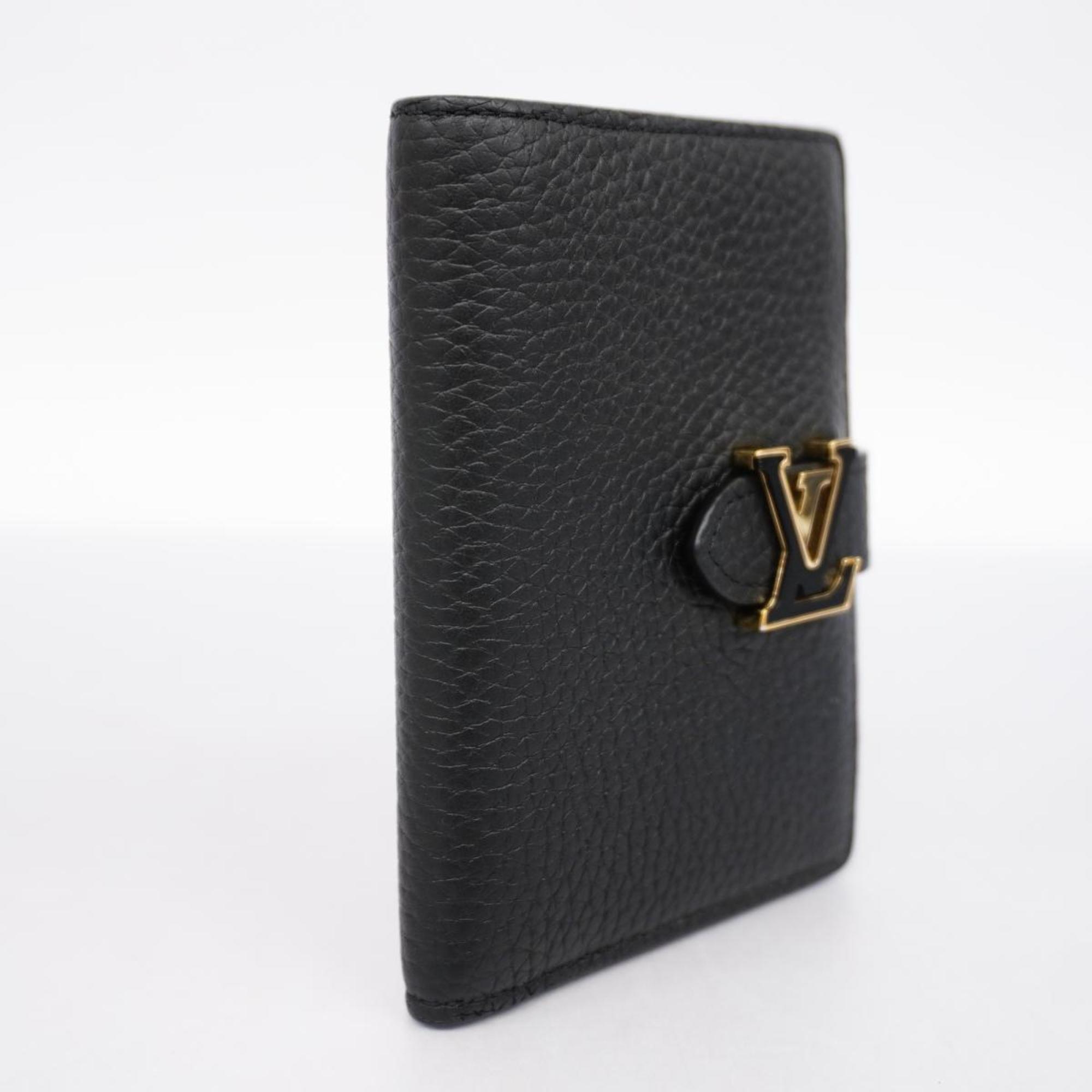 Louis Vuitton Wallet Taurillon Vertical Compact M81561 Noir Ladies