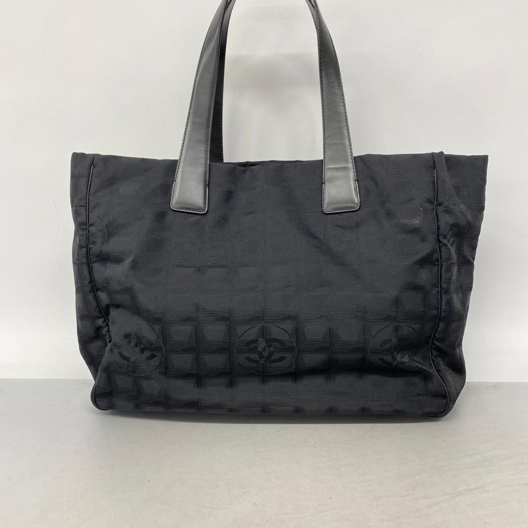 Chanel Tote Bag New Travel Nylon Black Women's