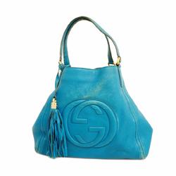 Gucci Tote Bag Soho 282309 Leather Blue Women's