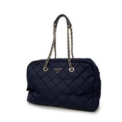 Prada Shoulder Bag Nylon Navy Women's