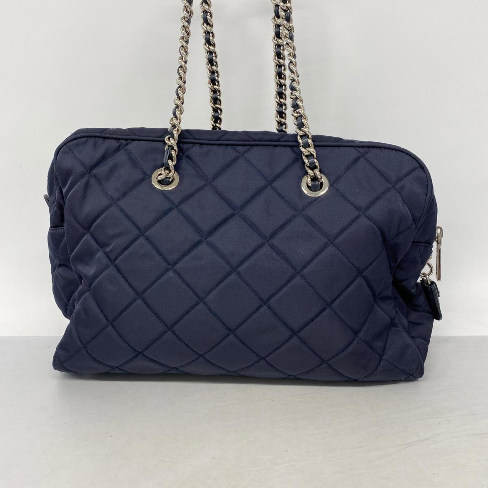 Prada Shoulder Bag Nylon Navy Women's